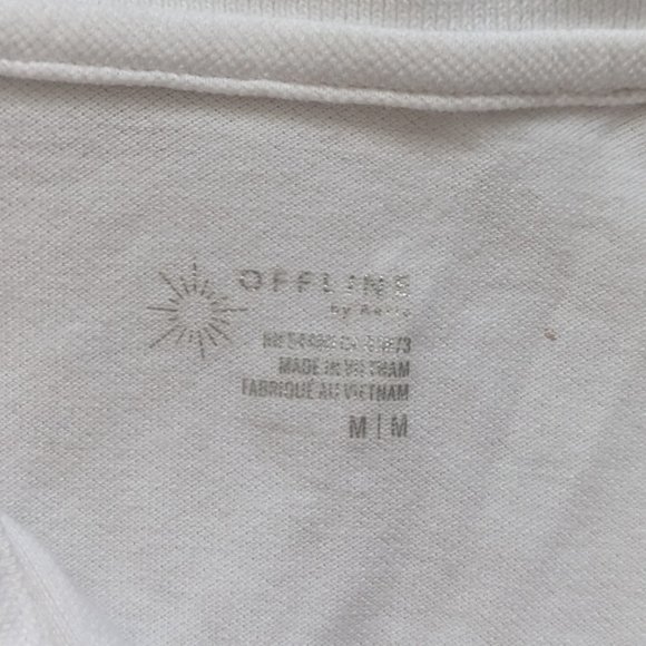 American Eagle Outfitters Offline By Aerie Cropped Polo White Size M - Picture 2 of 6